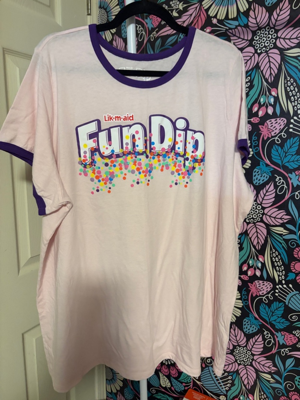 torrid Pink Fun Dip Graphic Ringer Tee with Purple Trim
